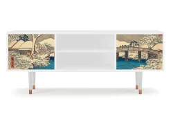 Móvel De Tv| Mueble de TV - 170х69х48 cm - T2 - Katabira River, Branco Bege