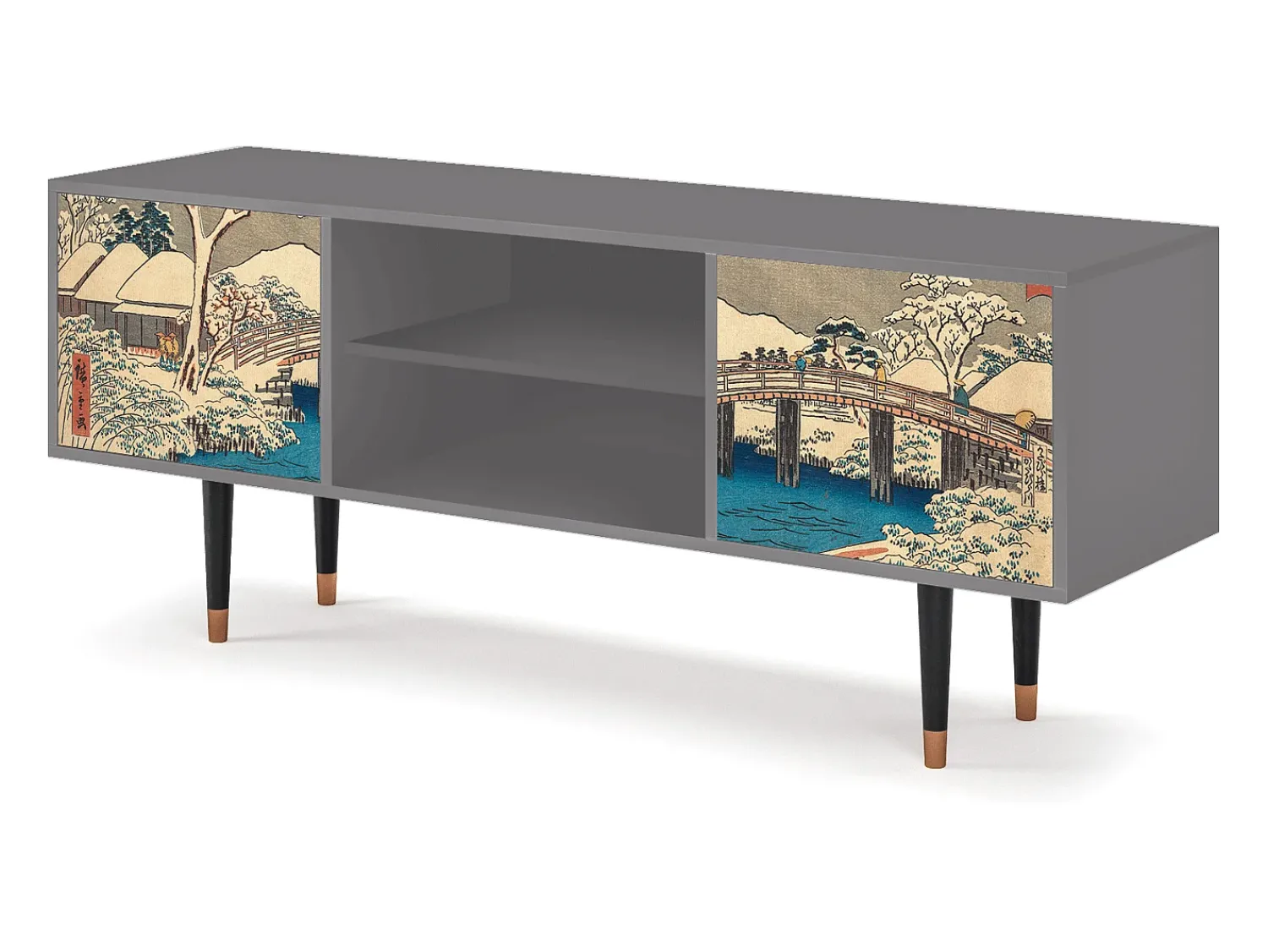 Mueble de TV - 170х69х48 cm - T2 - Katabira River, Cinza^ Móvel De Tv