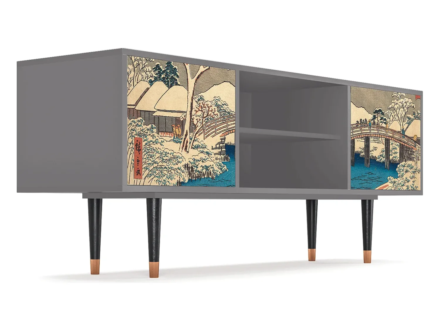 Mueble de TV - 170х69х48 cm - T2 - Katabira River, Cinza^ Móvel De Tv