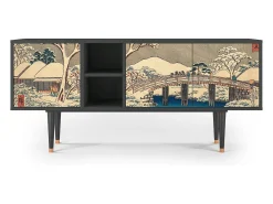 New Mueble de TV - 150х69х41 cm - T5 - Katabira River, Antracite Cinza antracite