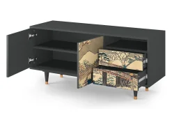 Móvel De Tv* Mueble de TV - 125х56х41 cm - T7 - Katabira River, Antracite Cinza antracite