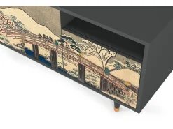 Móvel De Tv* Mueble de TV - 125х56х41 cm - T7 - Katabira River, Antracite Cinza antracite