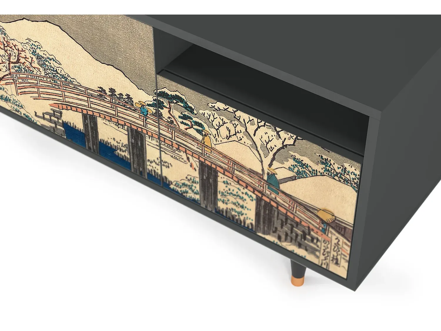 Móvel De Tv* Mueble de TV - 125х56х41 cm - T7 - Katabira River, Antracite Cinza antracite