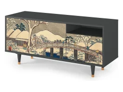 Móvel De Tv* Mueble de TV - 125х56х41 cm - T7 - Katabira River, Antracite Cinza antracite