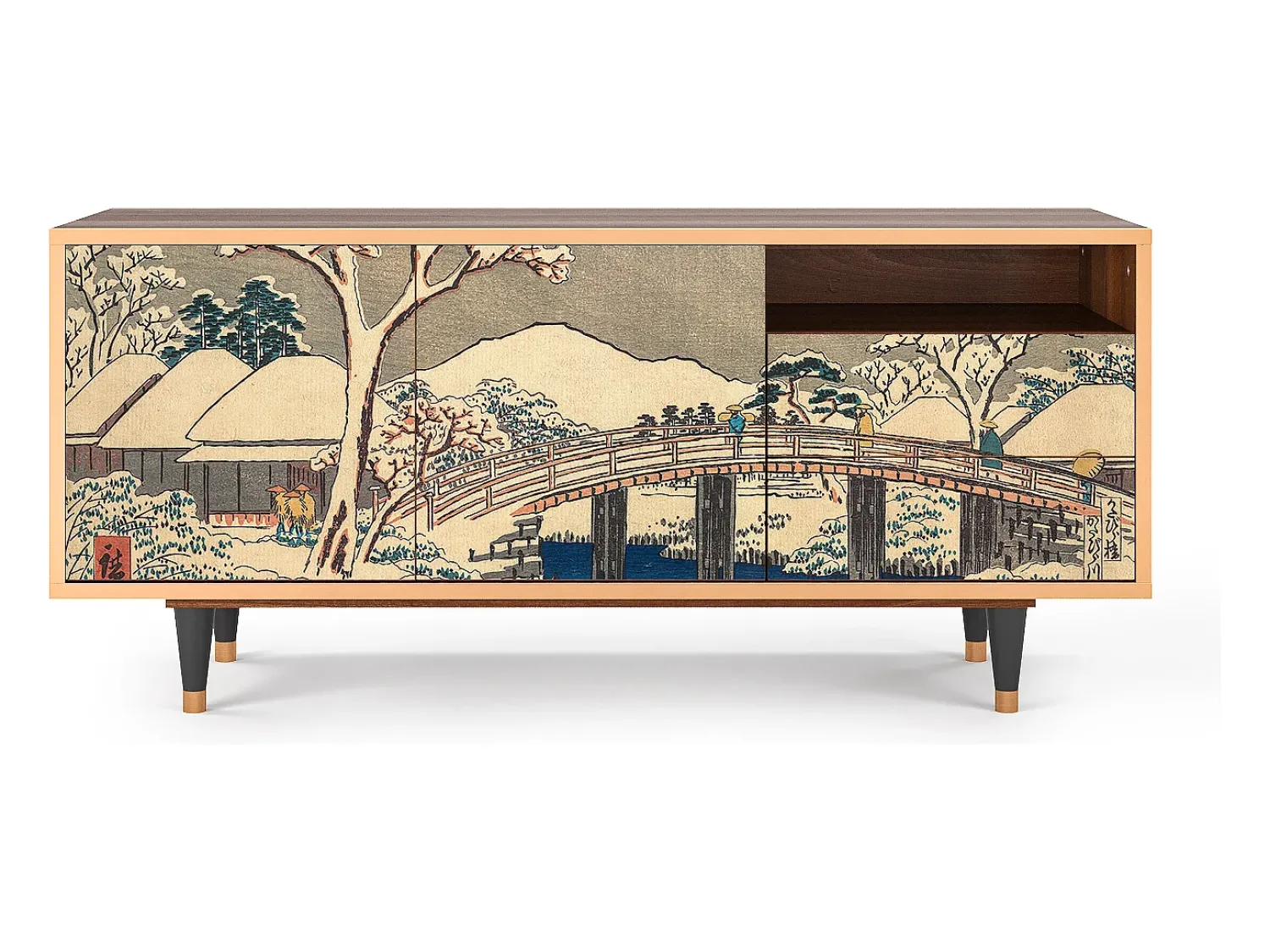 Discount Mueble de TV - 125х56х41 cm - T7 - Katabira River, Nogueira Castanho