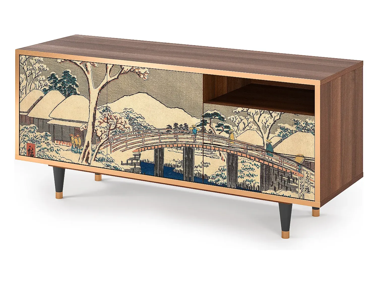 Discount Mueble de TV - 125х56х41 cm - T7 - Katabira River, Nogueira Castanho