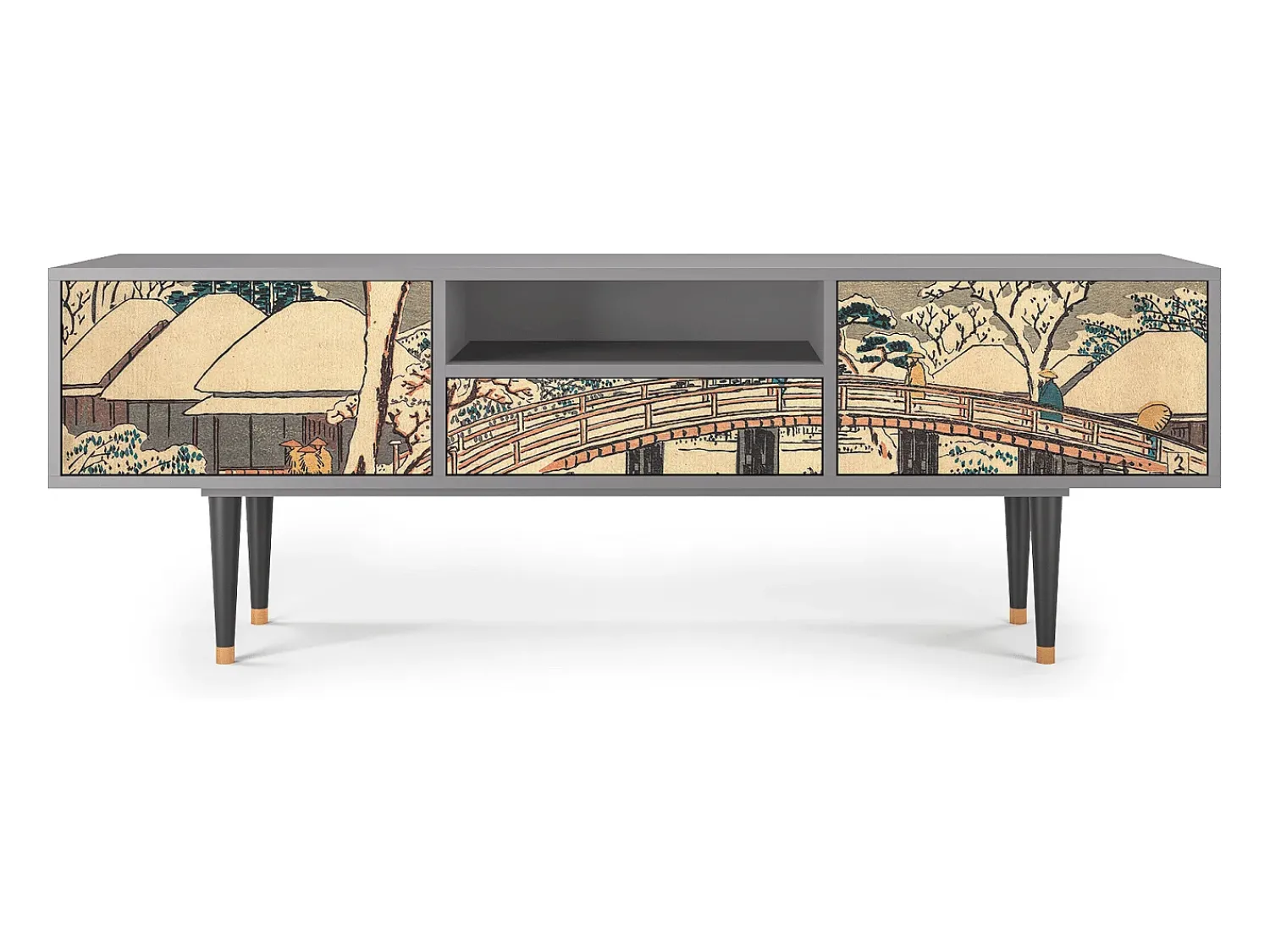 Mueble de TV - 170х59х41 cm - T6 - Katabira River, Cinza^ Móvel De Tv