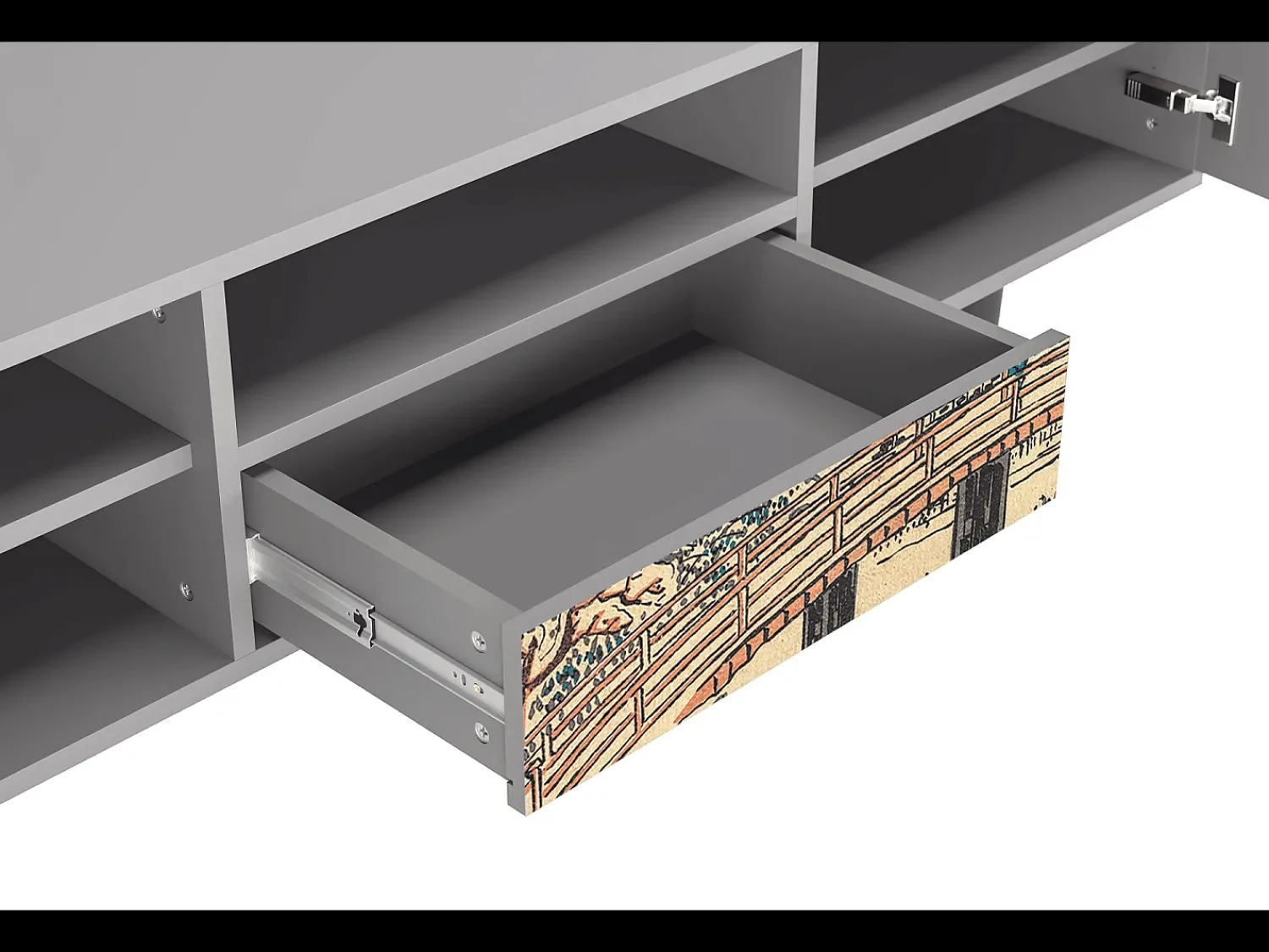 Mueble de TV - 170х59х41 cm - T6 - Katabira River, Cinza^ Móvel De Tv