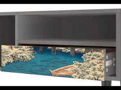 Discount Mueble de TV - 115х59х48 cm - T3 - Katabira River, Cinza Cinzento