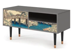 Discount Mueble de TV - 115х59х48 cm - T3 - Katabira River, Cinza Cinzento