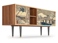 Móvel De Tv* Mueble de TV - 150х69х41 cm - T5 - Katabira River, Nogueira Castanho