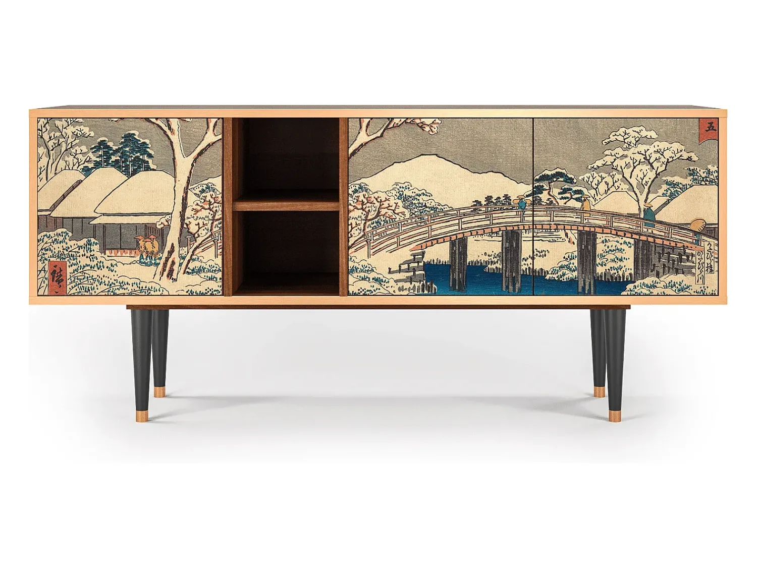 Móvel De Tv* Mueble de TV - 150х69х41 cm - T5 - Katabira River, Nogueira Castanho