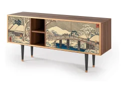 Móvel De Tv* Mueble de TV - 150х69х41 cm - T5 - Katabira River, Nogueira Castanho