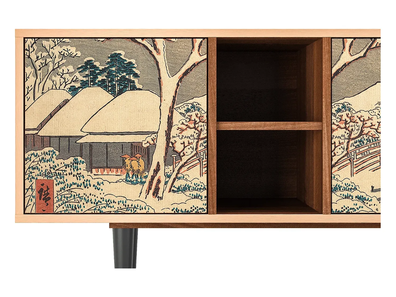 Móvel De Tv* Mueble de TV - 150х69х41 cm - T5 - Katabira River, Nogueira Castanho