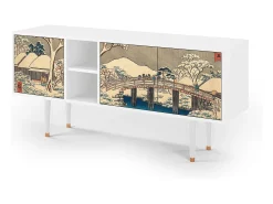 Mueble de TV - 150х69х41 cm - T5 - Katabira River, Branco^ Móvel De Tv