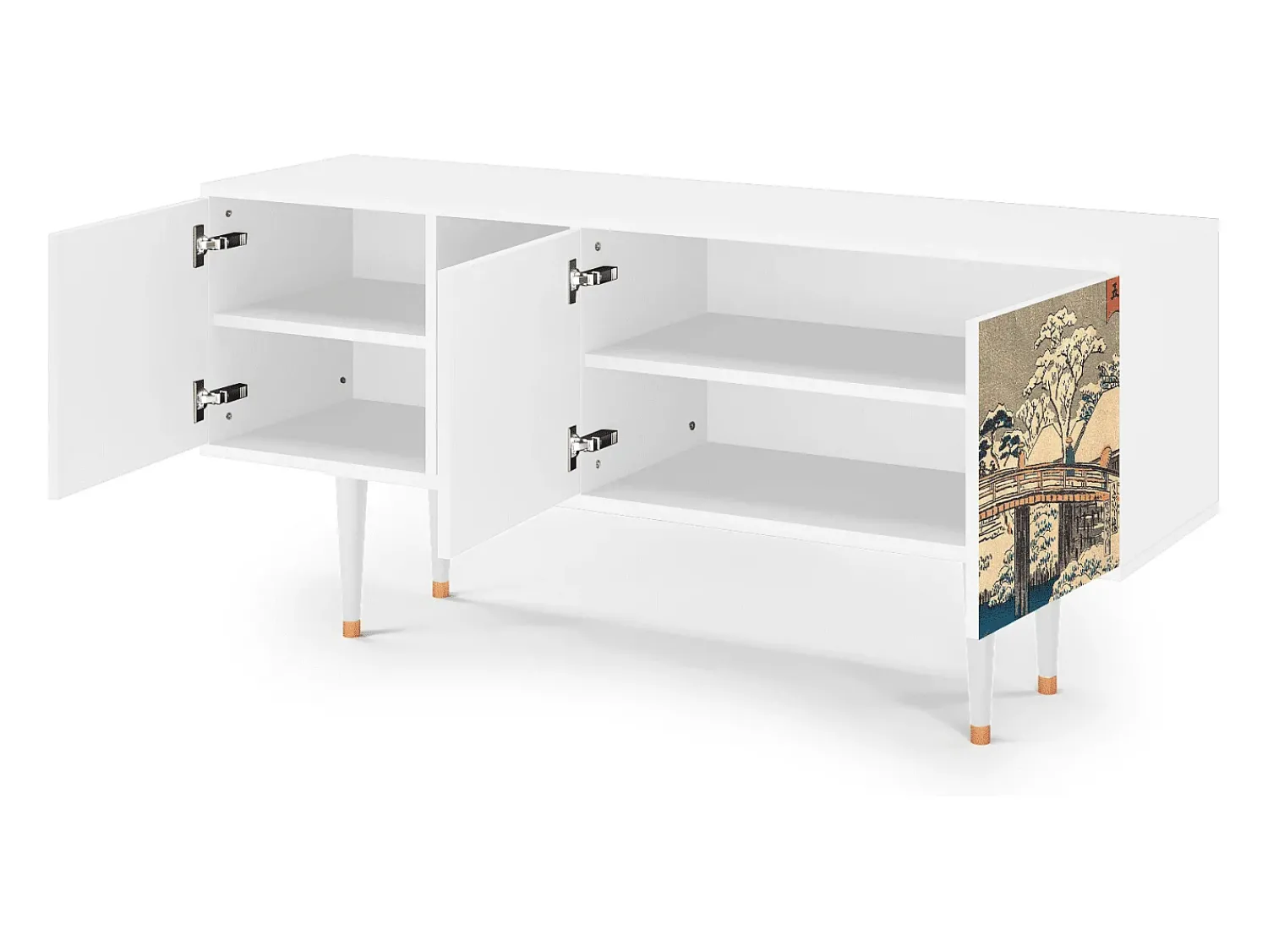 Mueble de TV - 150х69х41 cm - T5 - Katabira River, Branco^ Móvel De Tv