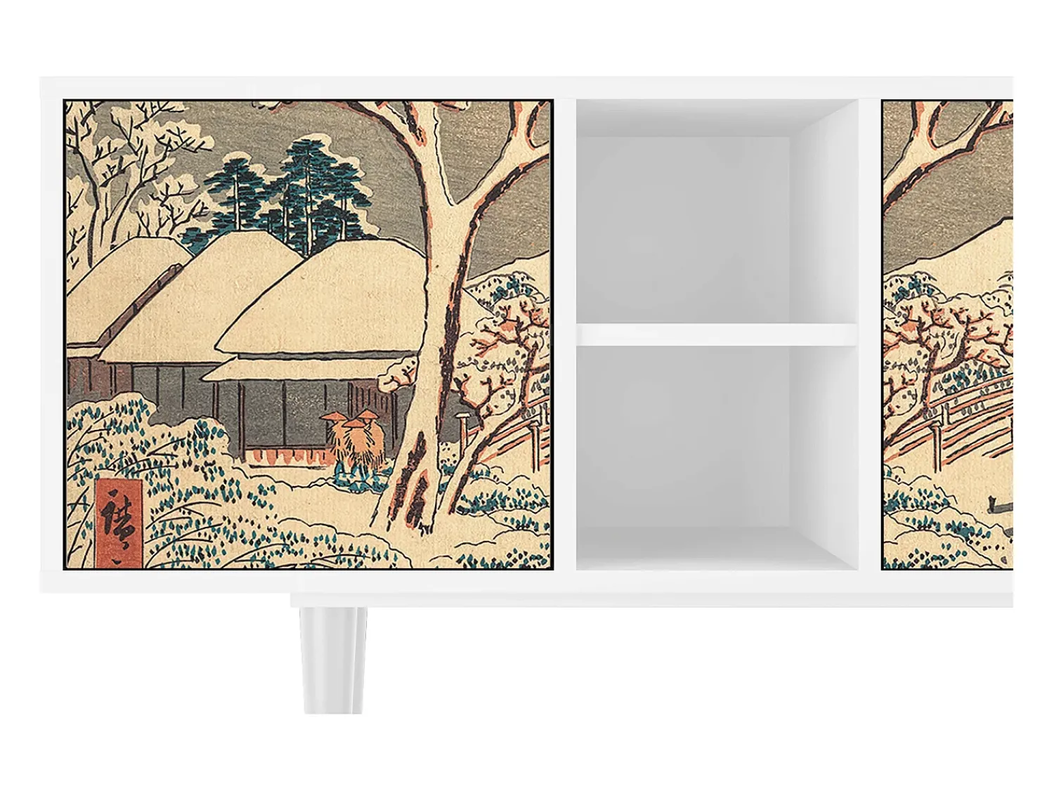 Mueble de TV - 150х69х41 cm - T5 - Katabira River, Branco^ Móvel De Tv