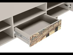 Móvel De Tv| Mueble de TV - 170х59х41 cm - T6 - Katabira River, Areia Bege