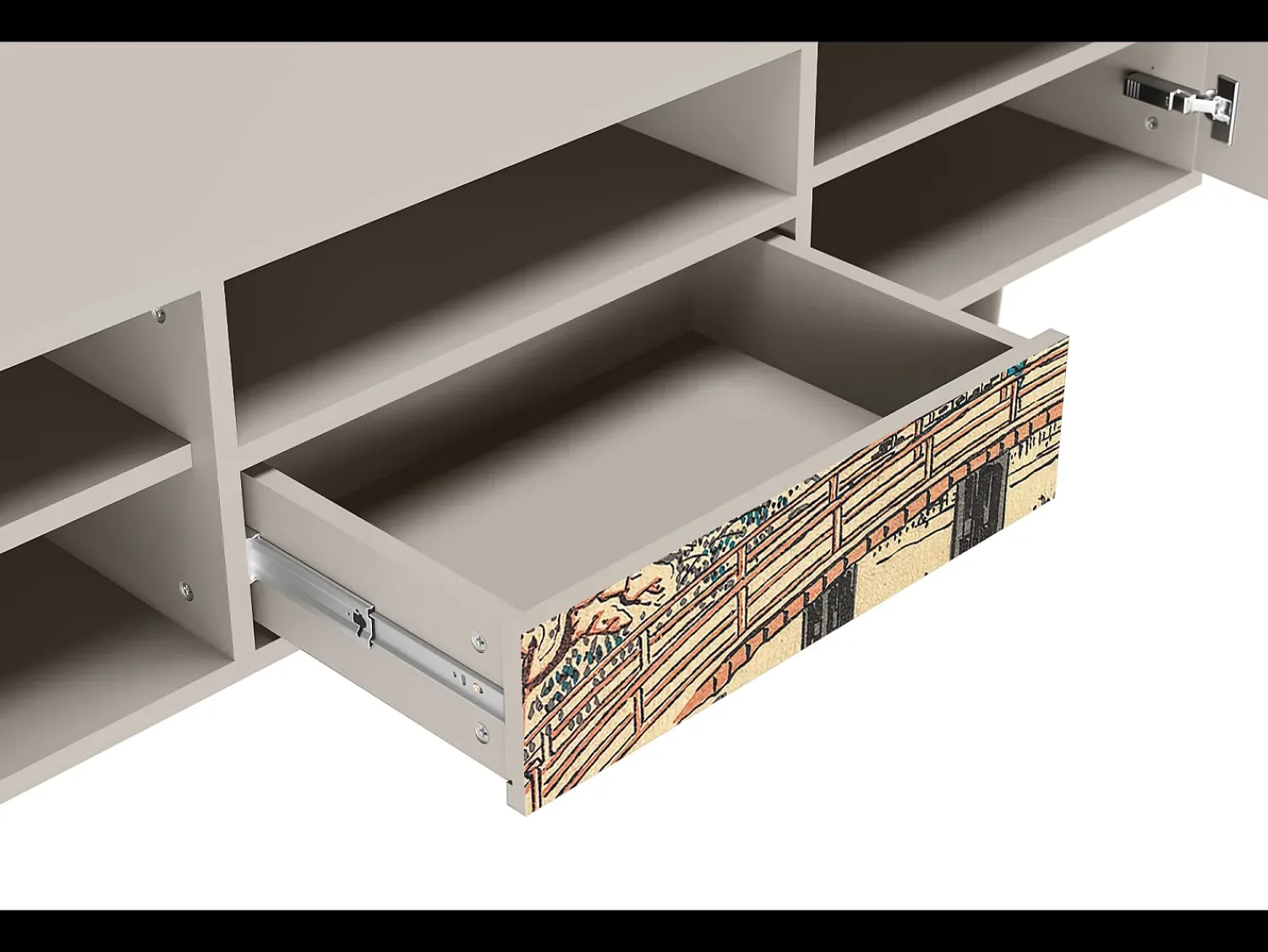 Móvel De Tv| Mueble de TV - 170х59х41 cm - T6 - Katabira River, Areia Bege