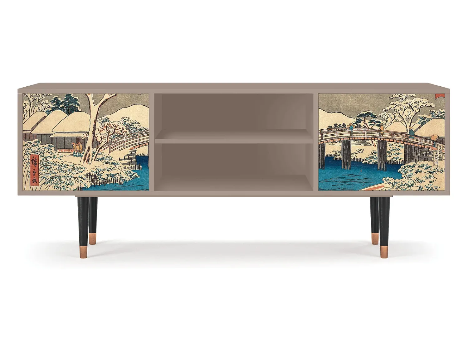 Móvel De Tv| Mueble de TV - 170х69х48 cm - T2 - Katabira River, Latte Bege