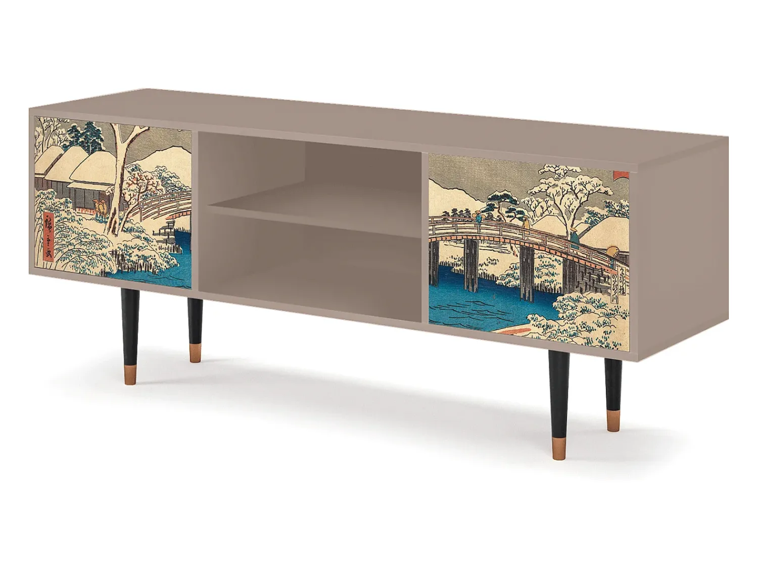 Móvel De Tv| Mueble de TV - 170х69х48 cm - T2 - Katabira River, Latte Bege