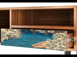 Móvel De Tv* Mueble de TV - 115х59х48 cm - T3 - Katabira River, Nogueira Castanho