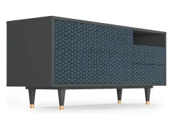 Mueble de TV - 125х56х41 cm - T7 - Knitted Pattern, Antracite Cinza antracite