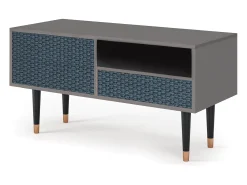 Móvel De Tv| Mueble de TV - 115х59х48 cm - T3 - Knitted Pattern, Cinza Cinzento
