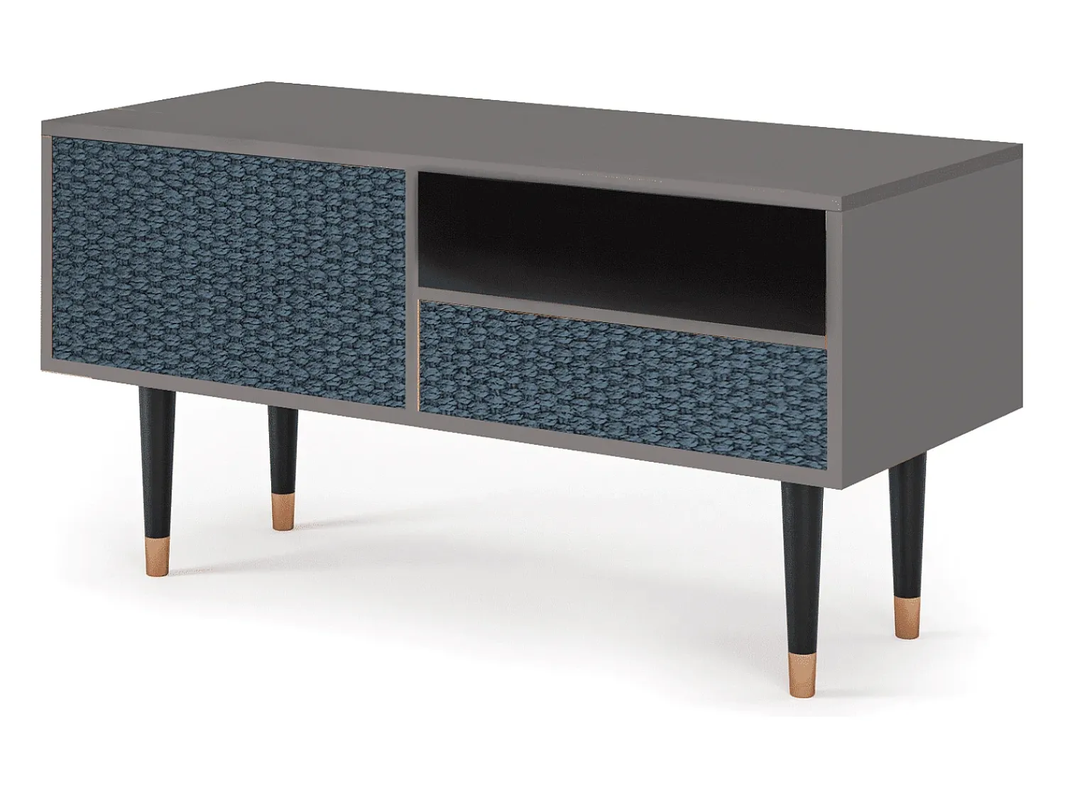 Móvel De Tv| Mueble de TV - 115х59х48 cm - T3 - Knitted Pattern, Cinza Cinzento