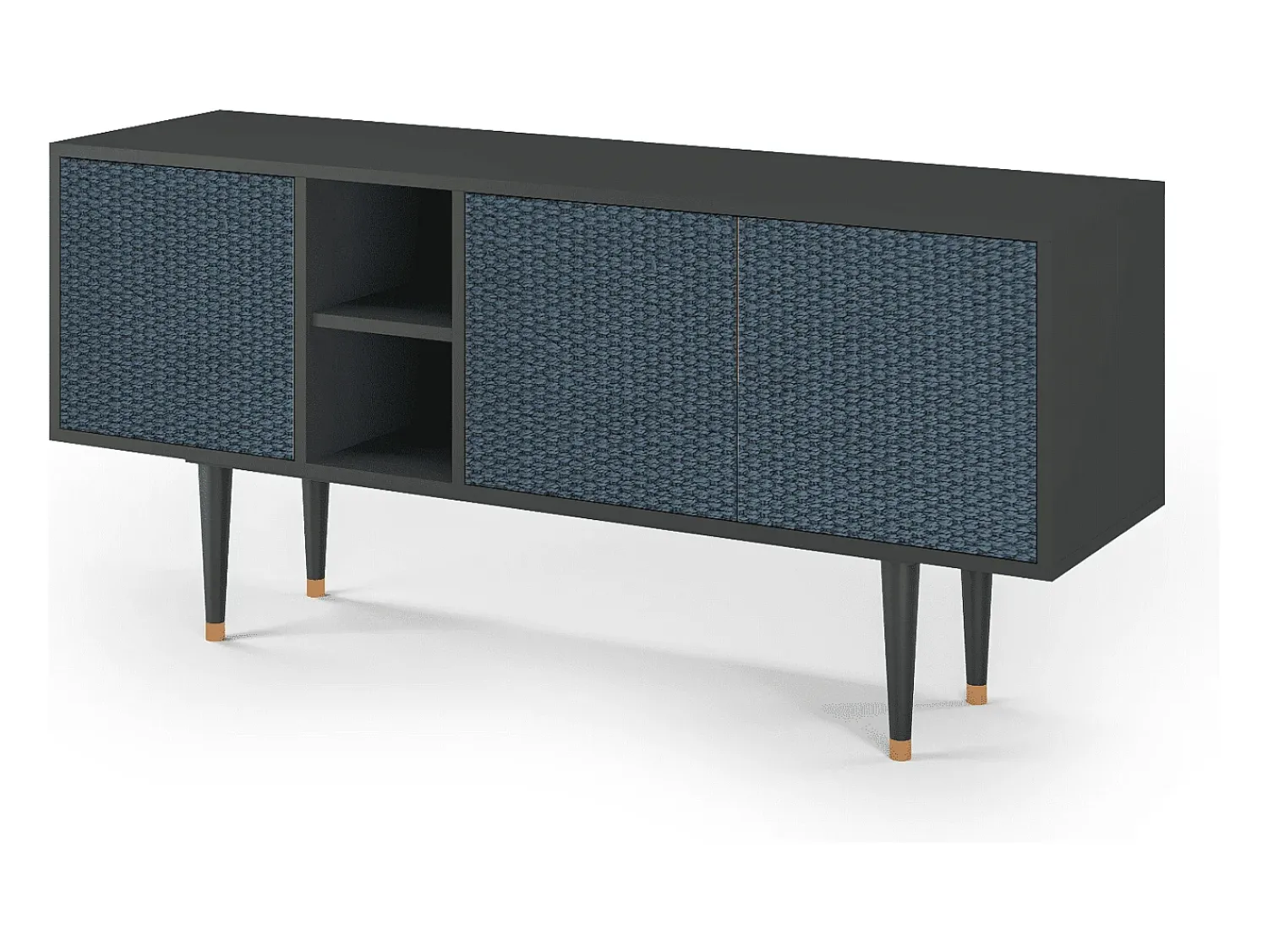Móvel De Tv| Mueble de TV - 150х69х41 cm - T5 - Knitted Pattern, Antracite Cinza antracite