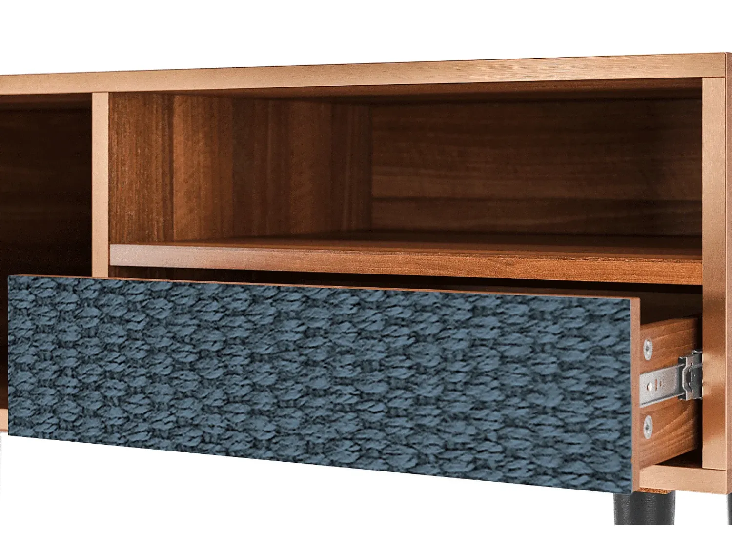 New Mueble de TV - 115х59х48 cm - T3 - Knitted Pattern, Nogueira Castanho