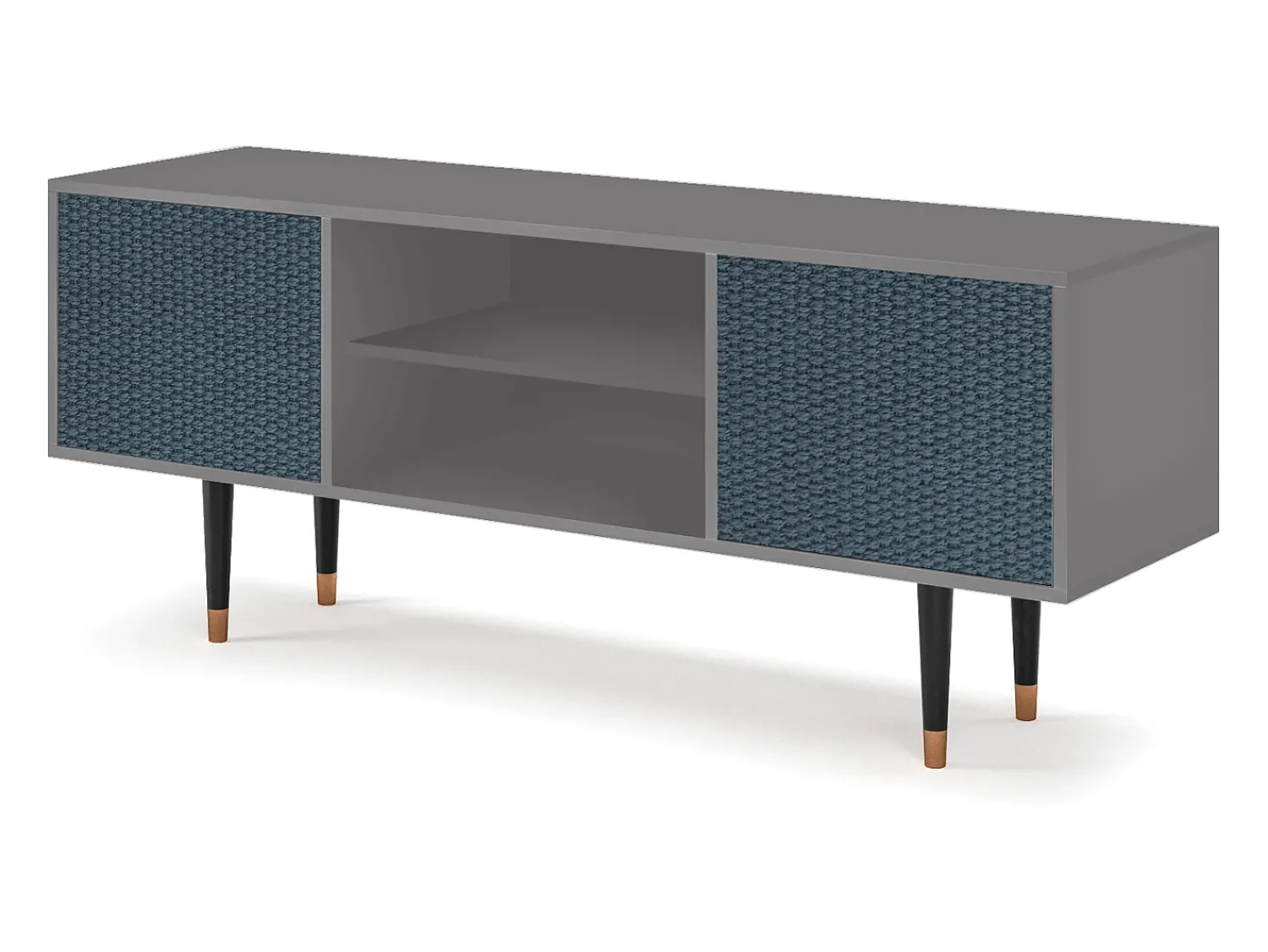 Outlet Mueble de TV - 170х69х48 cm - T2 - Knitted Pattern, Cinza Cinzento