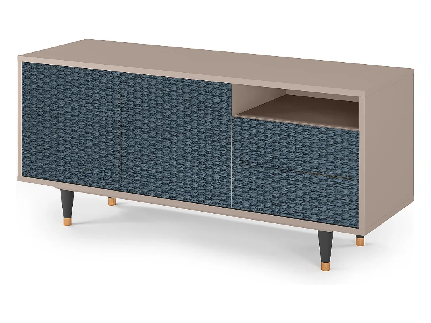 Clearance Mueble de TV - 125х56х41 cm - T7 - Knitted Pattern, Latte Bege