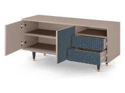 Clearance Mueble de TV - 125х56х41 cm - T7 - Knitted Pattern, Latte Bege