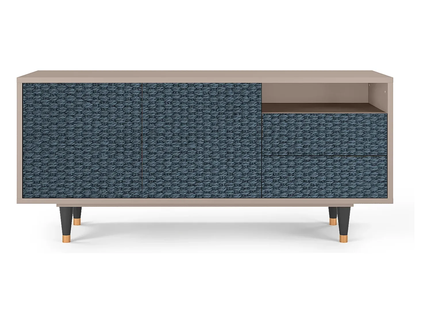 Clearance Mueble de TV - 125х56х41 cm - T7 - Knitted Pattern, Latte Bege