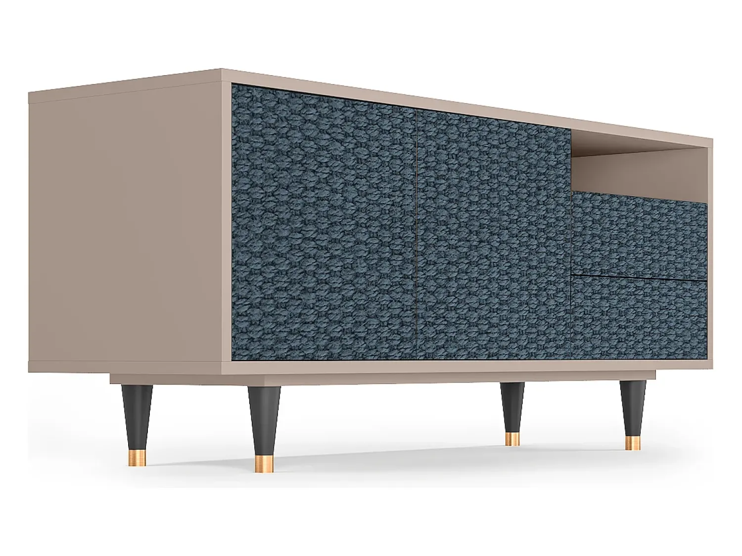 Clearance Mueble de TV - 125х56х41 cm - T7 - Knitted Pattern, Latte Bege