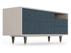 Mueble de TV - 125х56х41 cm - T7 - Knitted Pattern, Areia Bege