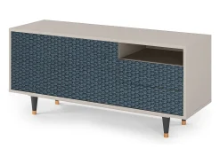 Mueble de TV - 125х56х41 cm - T7 - Knitted Pattern, Areia Bege