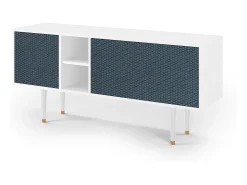 Clearance Mueble de TV - 150х69х41 cm - T5 - Knitted Pattern, Branco Bege
