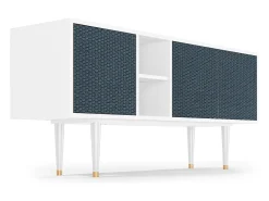 Clearance Mueble de TV - 150х69х41 cm - T5 - Knitted Pattern, Branco Bege