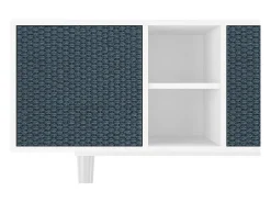 Clearance Mueble de TV - 150х69х41 cm - T5 - Knitted Pattern, Branco Bege