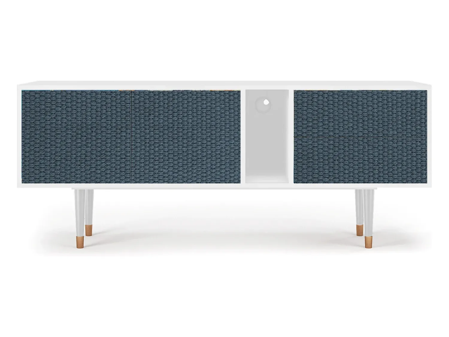 Móvel De Tv| Mueble de TV - 170х69х48 cm - T1 - Knitted Pattern, Branco Bege