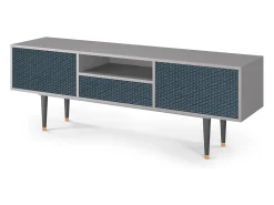 Móvel De Tv| Mueble de TV - 170х59х41 cm - T6 - Knitted Pattern, Cinza Cinzento