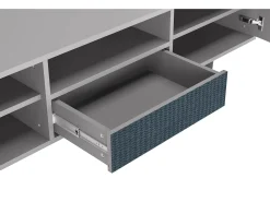 Móvel De Tv| Mueble de TV - 170х59х41 cm - T6 - Knitted Pattern, Cinza Cinzento