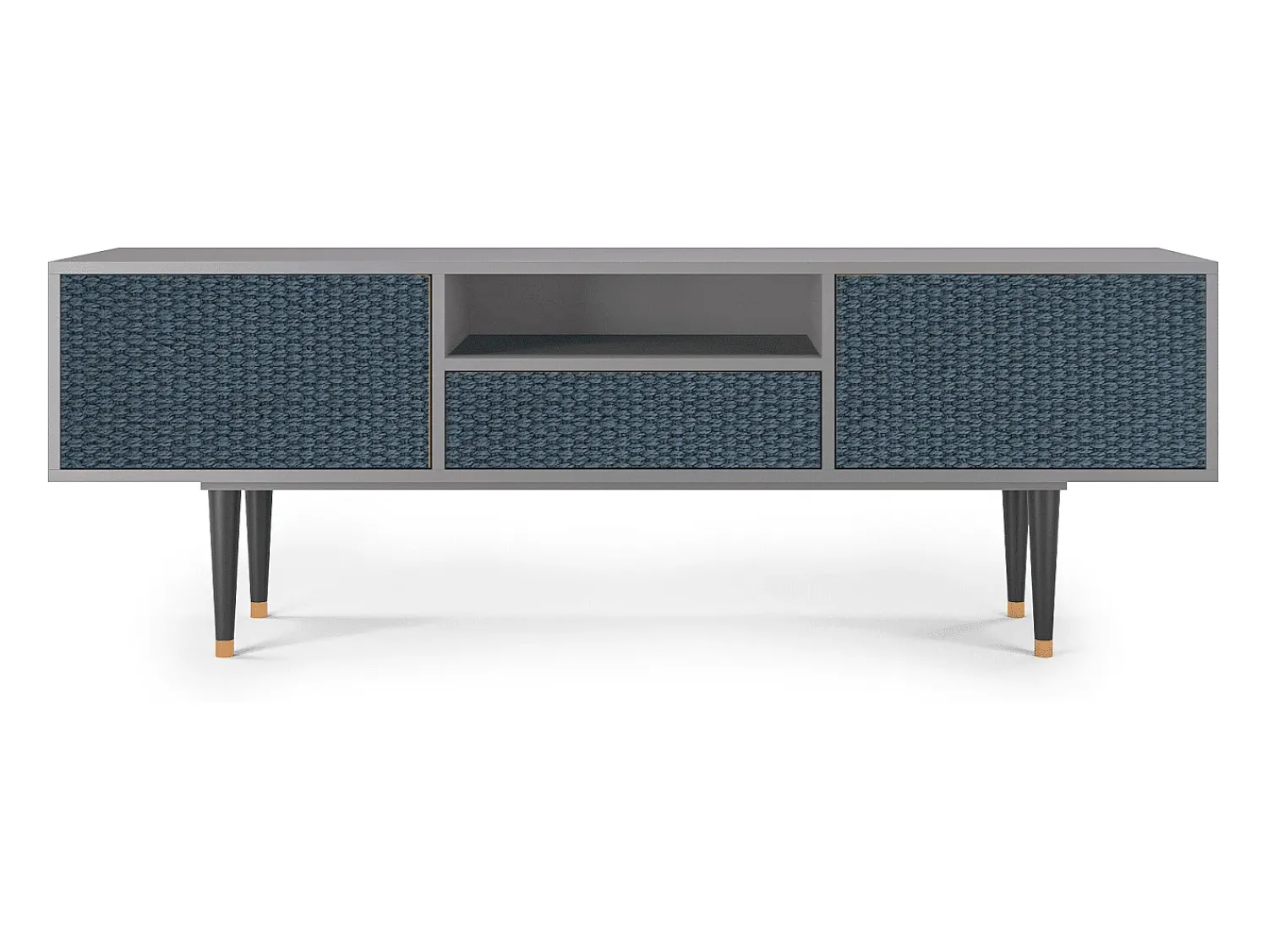 Móvel De Tv| Mueble de TV - 170х59х41 cm - T6 - Knitted Pattern, Cinza Cinzento