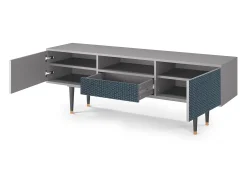 Móvel De Tv| Mueble de TV - 170х59х41 cm - T6 - Knitted Pattern, Cinza Cinzento