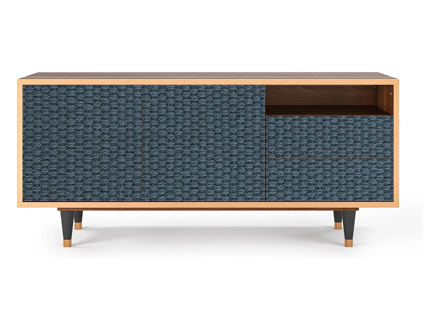 Mueble de TV - 125х56х41 cm - T7 - Knitted Pattern, Nogueira^ Móvel De Tv