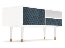 Mueble de TV - 115х59х48 cm - T3 - Knitted Pattern, Branco^ Móvel De Tv
