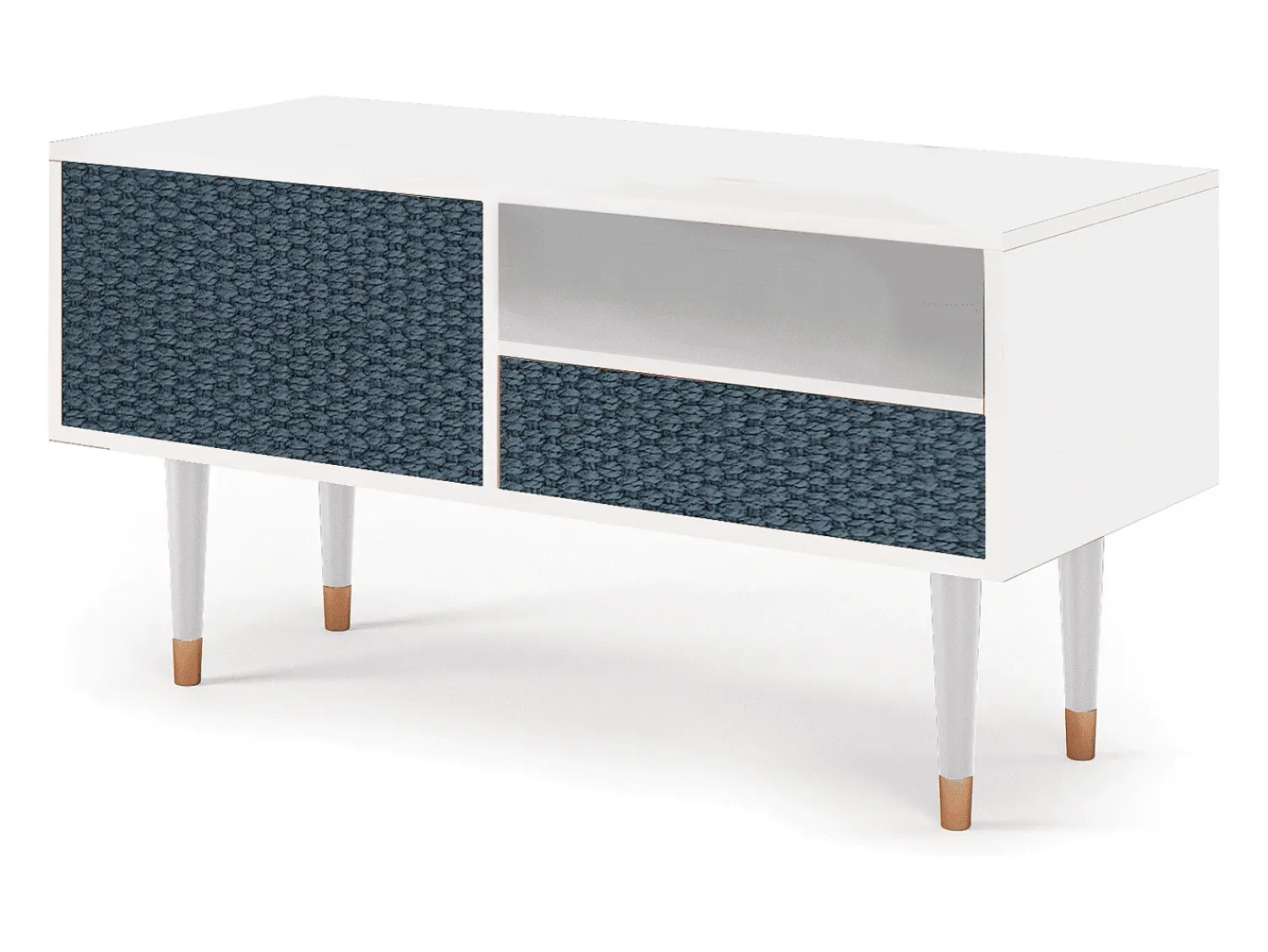 Mueble de TV - 115х59х48 cm - T3 - Knitted Pattern, Branco^ Móvel De Tv