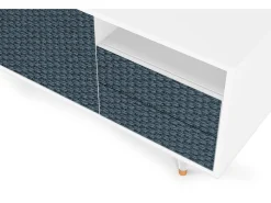 Móvel De Tv* Mueble de TV - 125х56х41 cm - T7 - Knitted Pattern, Branco Bege